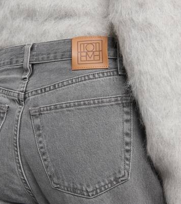 Twisted straight jeans in grey - Toteme | Mytheresa