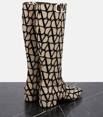 Toile Iconographe knee-high boots in multicoloured - Valentino 