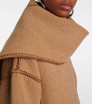 TORI CREAM WOOL LIKE SCARF TAILORED COAT