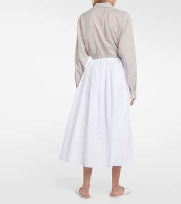 Midirock Fleur aus Baumwolle in Weiß - The Row | Mytheresa