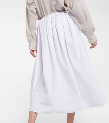 Midirock Fleur aus Baumwolle in Weiß - The Row | Mytheresa