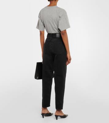 Mid-Rise Tapered Jeans in Schwarz - Toteme | Mytheresa 