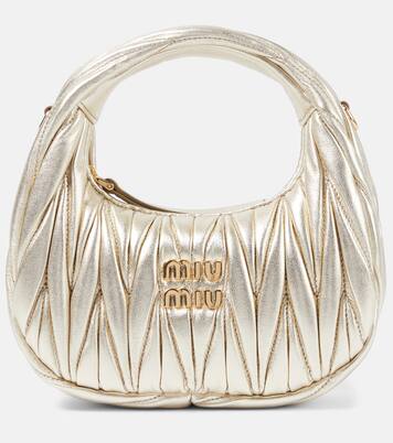 Matelassé leather mini bag miu miu online