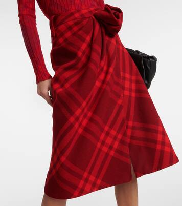 Jupe midi Burberry Check en laine | Burberry