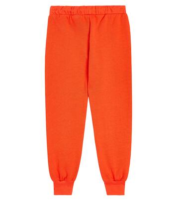 Applique cotton jersey sweatpants in red Mini Rodini Mytheresa