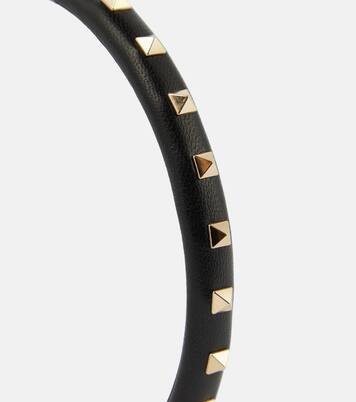 Haarreif Rockstud aus Leder in Schwarz - Valentino | Mytheresa