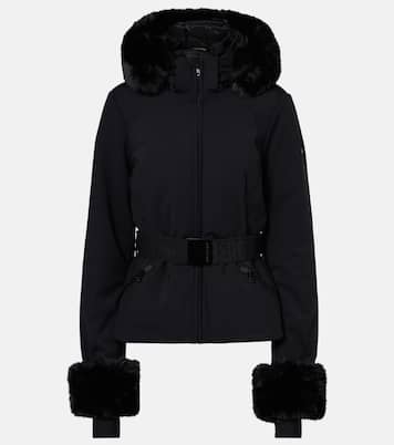 Giselle faux fur trimmed ski jacket in black Goldbergh Mytheresa