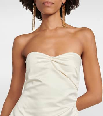 Bridal strapless ruched minidress | Rotate