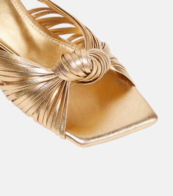 Alcala leather mules in gold - Souliers Martinez | Mytheresa