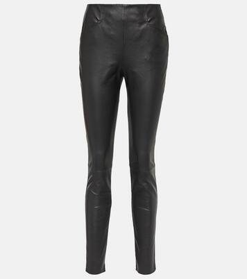 Leather slim pants in black - Victoria Beckham | Mytheresa