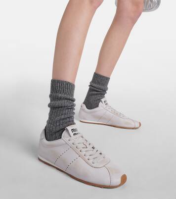Sneakers aus Leder in Weiß - Miu Miu | Mytheresa 