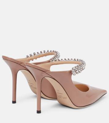 Mules Bing 100 en cuir verni à cristaux | Jimmy Choo