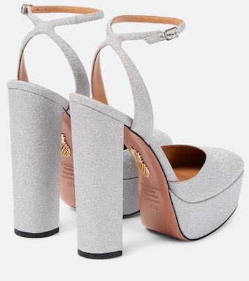Plateau-Pumps So High mit Glitter in Silber - Aquazzura | Mytheresa