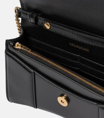 Portemonnaie mit Kettenriemen Hourglass in Schwarz - Balenciaga 