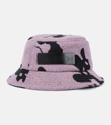 Jw Anderson Unisex Black Nylon Blend Bucket Hat
