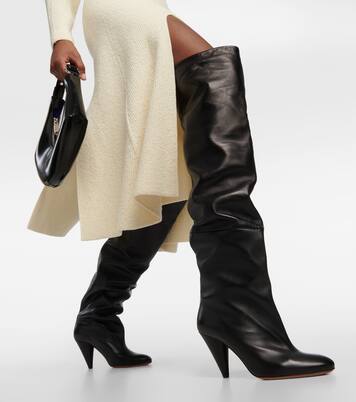 Overknee-Stiefel Cone aus Leder in Schwarz - Proenza Schouler  