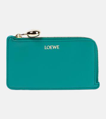 Pebble leather card case in green - Loewe | Mytheresa