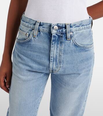 Twisted Seam mid-rise straight jeans in blue - Toteme | Mytheresa