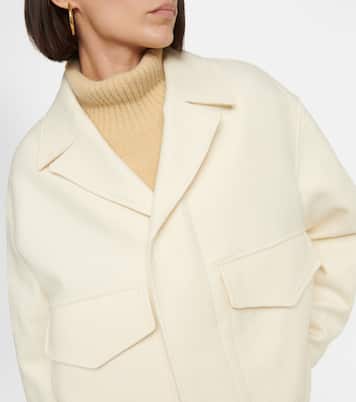 Oversize-Jacke aus Wolle in Weiß - Ami Paris | Mytheresa