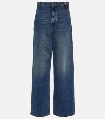 Mid-Rise Wide-Leg Jeans Bacall in Blau - Khaite | Mytheresa