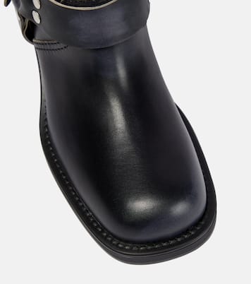 Ankle Boots aus Leder in Schwarz - Miu Miu | Mytheresa