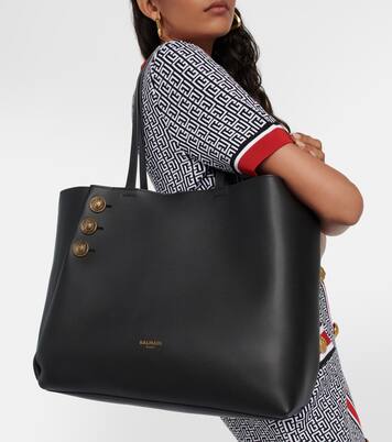 Verzierte Tote aus Leder in Schwarz - Balmain | Mytheresa 