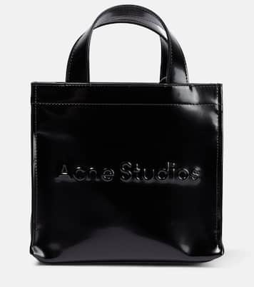 Mini logo-embossed tote bag in black - Acne Studios | Mytheresa 