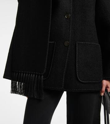 Bestickte Jacke aus einem Wollgemisch in Schwarz - Toteme | Mytheresa