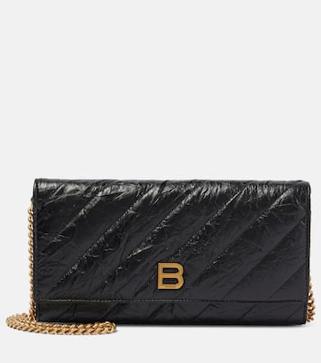 Crush quilted leather wallet on chain  | Balenciaga