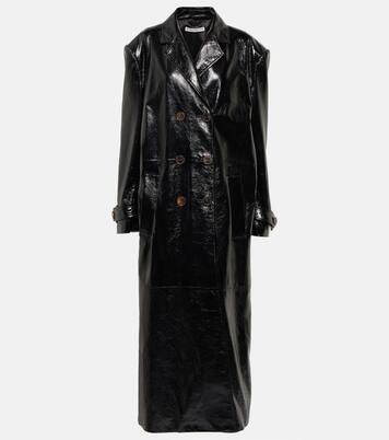 Mantel aus Leder in Schwarz - Alessandra Rich | Mytheresa