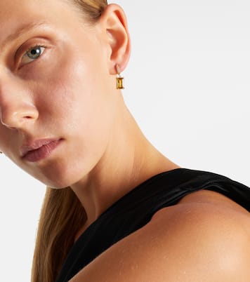 Ohrringe Yana Micro aus 18kt Gelbgold mit Diamanten und Beryll in 