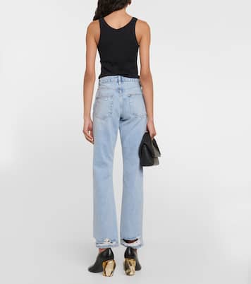 Mid-Rise Straight Jeans Le Slouch in Blau - Frame | Mytheresa