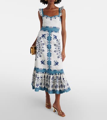 Bedrucktes Midikleid Gingerbread in Weiß - La Double J | Mytheresa 