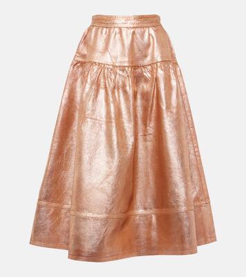 Midirock Astrid aus Denim in Metallic - Ulla Johnson | Mytheresa