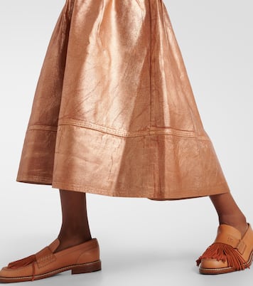 Midirock Astrid aus Denim in Metallic - Ulla Johnson | Mytheresa