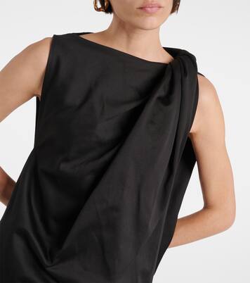 Toteme Women's Relaxed Tee Lyocell and Cotton Short Dress Black