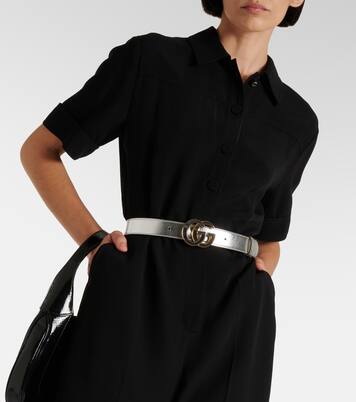 Gürtel GG Marmont aus Metallic-Leder in Silber - Gucci | Mytheresa