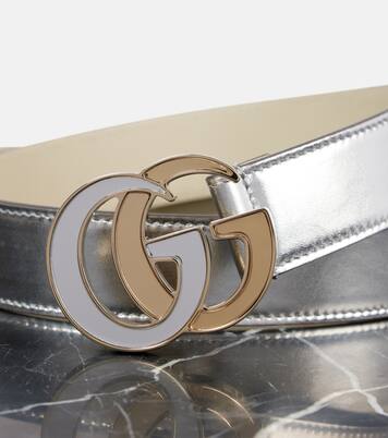 Gürtel GG Marmont aus Metallic-Leder in Silber - Gucci | Mytheresa