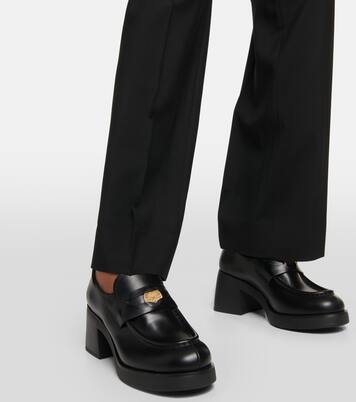 Plateau-Loafers aus Leder in Schwarz - Miu Miu | Mytheresa