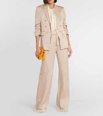 Tomi double-breasted satin blazer in beige - Veronica Beard 