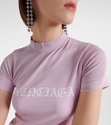 Cropped-Top aus Baumwoll-Jersey in Multicolor - Balenciaga | Mytheresa