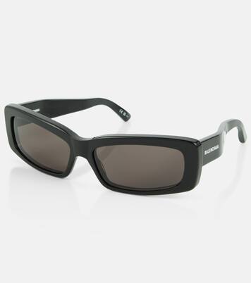 balenciaga black & violet oversized sunglasses