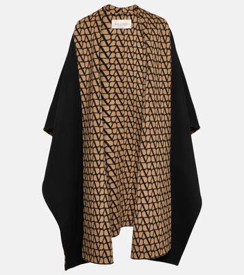 Wendbares Cape Toile Iconographe aus Wolle in Schwarz - Valentino 