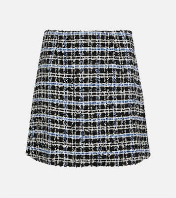 sheller】angora check tweed skort グレー ニーハイ