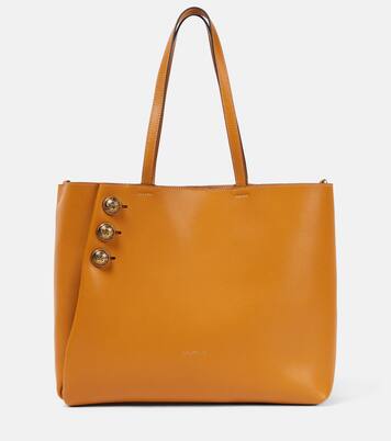 Shopper Emblème Large aus Leder in Beige - Balmain | Mytheresa