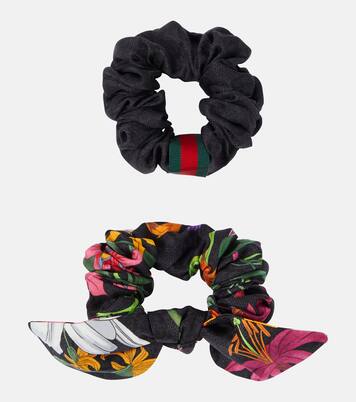 Set aus zwei Scrunchies aus Seide in Multicolor - Gucci | Mytheresa