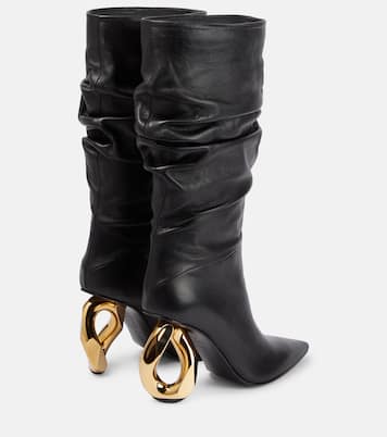 high heel boots with chains