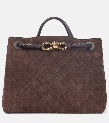 Andiamo Medium suede tote bag in brown Bottega Veneta Mytheresa