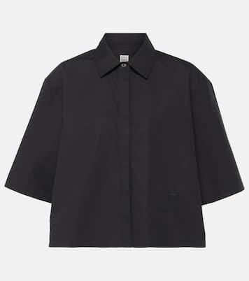 Cropped-Hemd aus Baumwolle in Schwarz - Toteme | Mytheresa
