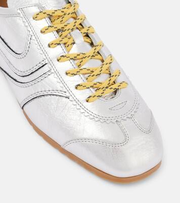 Sneakers aus Metallic-Leder in Silber - Dries Van Noten | Mytheresa